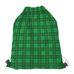 Green Tartan St. Patrick's Day Print Drawstring Bag