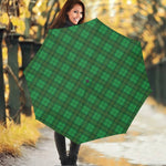 Green Tartan St. Patrick's Day Print Foldable Umbrella