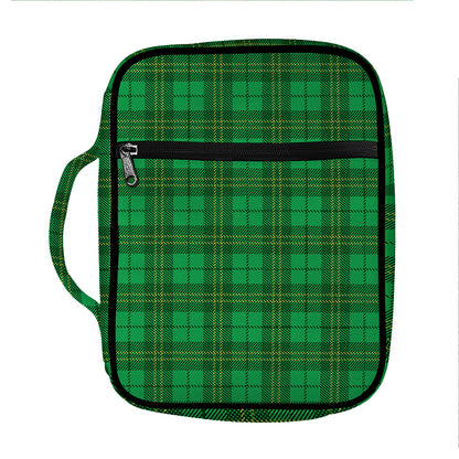 Green Tartan St. Patrick's Day Print Front Pocket Bible Bag
