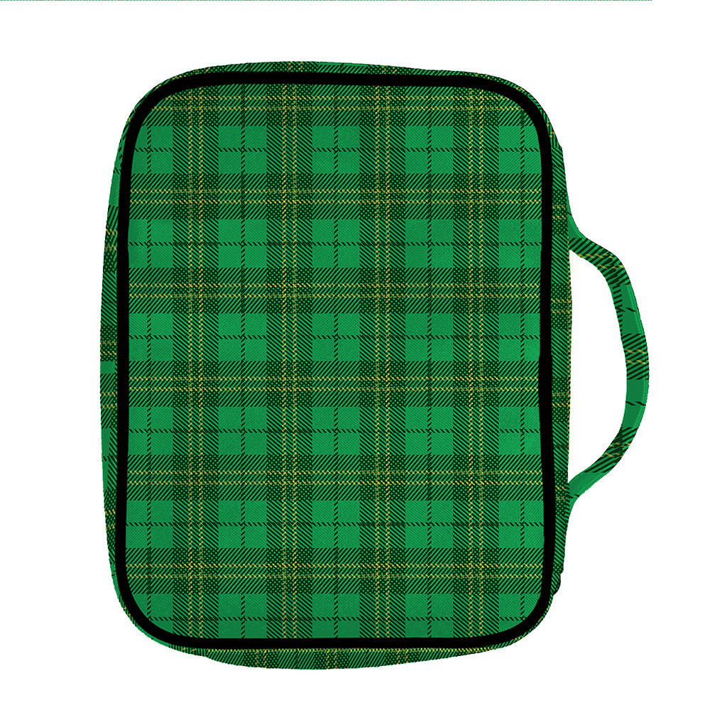 Green Tartan St. Patrick's Day Print Front Pocket Bible Bag