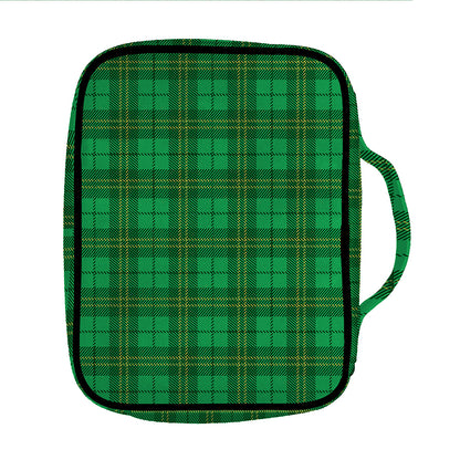 Green Tartan St. Patrick's Day Print Front Pocket Bible Bag
