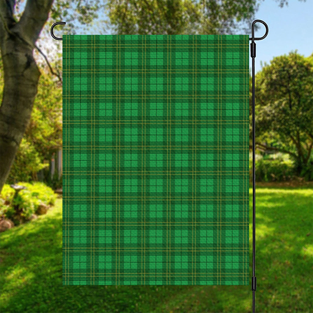 Green Tartan St. Patrick's Day Print Garden Flag