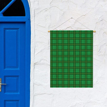 Green Tartan St. Patrick's Day Print Garden Flag