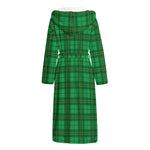 Green Tartan St. Patrick's Day Print Hooded Bathrobe