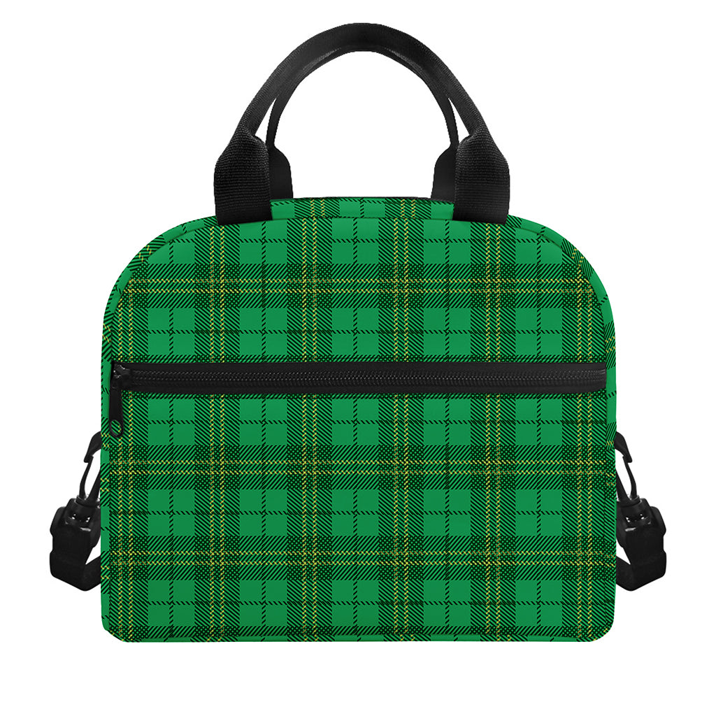 Green Tartan St. Patrick's Day Print Insulated Lunch Bag