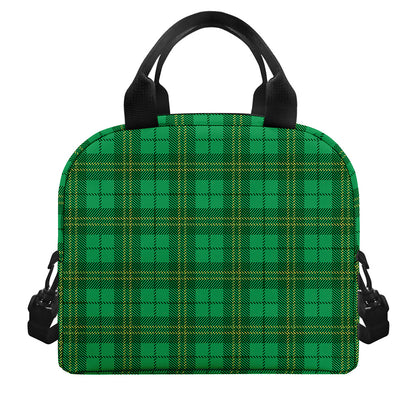 Green Tartan St. Patrick's Day Print Insulated Lunch Bag