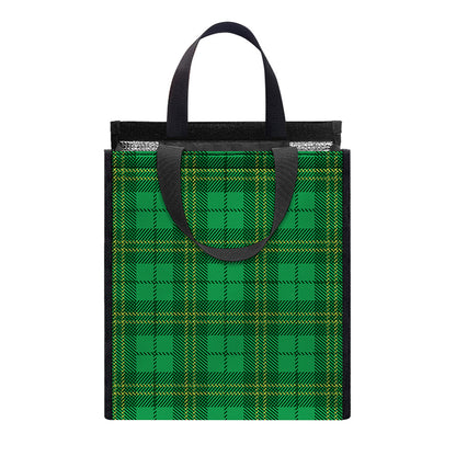 Green Tartan St. Patrick's Day Print Insulated Lunch Tote