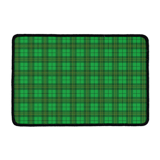 Green Tartan St. Patrick's Day Print Kitchen Mat