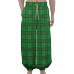 Green Tartan St. Patrick's Day Print Lantern Pants