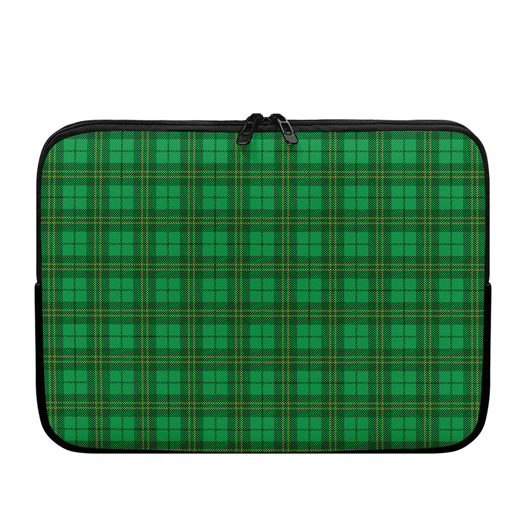 Green Tartan St. Patrick's Day Print Laptop Sleeve
