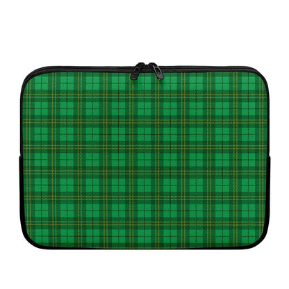 Green Tartan St. Patrick's Day Print Laptop Sleeve