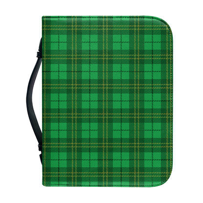 Green Tartan St. Patrick's Day Print Leather Bible Cover
