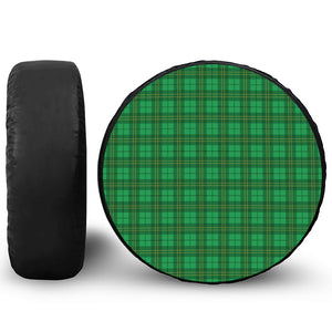 Green Tartan St. Patrick's Day Print Leather Spare Tire Cover