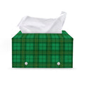 Green Tartan St. Patrick's Day Print Leather Tissue Box Cover