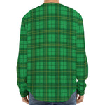 Green Tartan St. Patrick's Day Print Long Sleeve Baseball Jersey