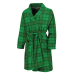 Green Tartan St. Patrick's Day Print Men's Bathrobe