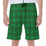 Green Tartan St. Patrick's Day Print Men's Beach Shorts