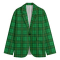 Green Tartan St. Patrick's Day Print Men's Blazer