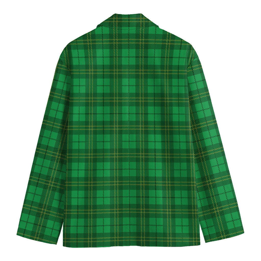 Green Tartan St. Patrick's Day Print Men's Blazer