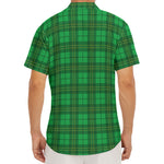 Green Tartan St. Patrick's Day Print Men's Deep V-Neck Shirt