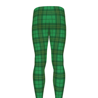 Green Tartan St. Patrick's Day Print Men's leggings