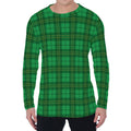Green Tartan St. Patrick's Day Print Men's Long Sleeve T-Shirt