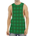 Green Tartan St. Patrick's Day Print Men's Muscle Tank Top