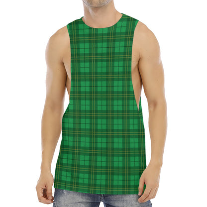 Green Tartan St. Patrick's Day Print Men's Muscle Tank Top