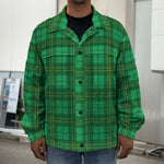 Green Tartan St. Patrick's Day Print Men's Shirt Jacket