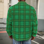 Green Tartan St. Patrick's Day Print Men's Shirt Jacket
