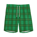 Green Tartan St. Patrick's Day Print Men's Sports Shorts