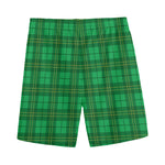 Green Tartan St. Patrick's Day Print Men's Sports Shorts