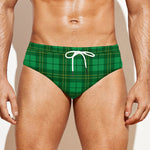 Green Tartan St. Patrick's Day Print Men's Swim Briefs
