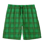 Green Tartan St. Patrick's Day Print Men's Swim Trunks