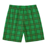 Green Tartan St. Patrick's Day Print Men's Swim Trunks