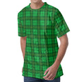 Green Tartan St. Patrick's Day Print Men's Velvet T-Shirt