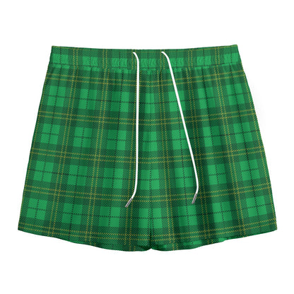 Green Tartan St. Patrick's Day Print Mesh Shorts