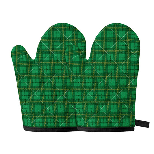 Green Tartan St. Patrick's Day Print Oven Mitts