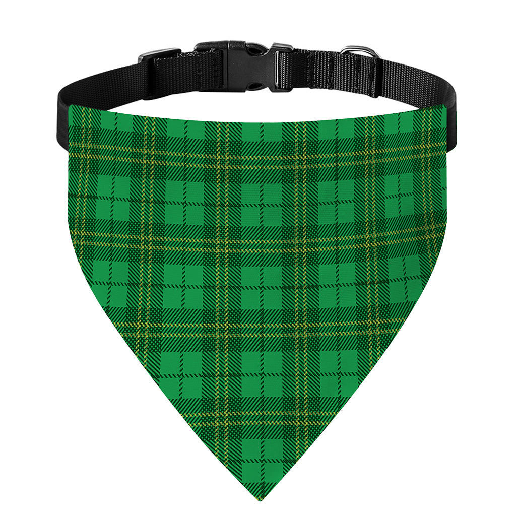 Green Tartan St. Patrick's Day Print Over The Collar Dog Bandana