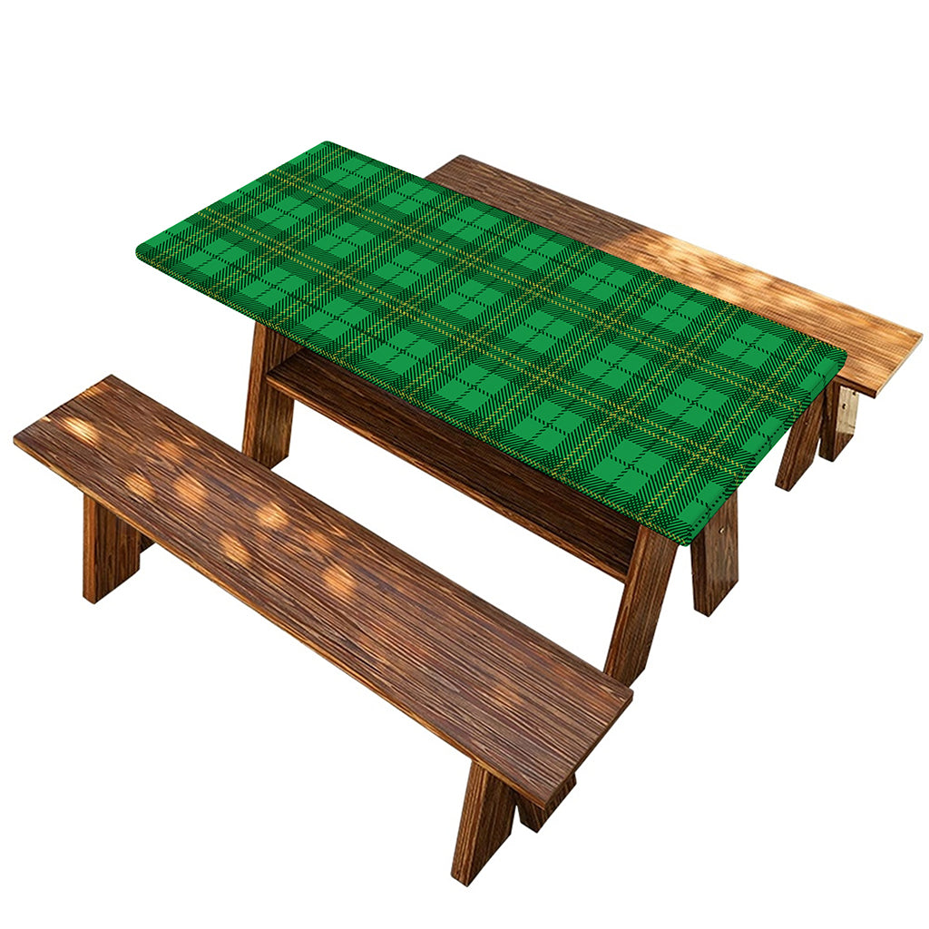 Green Tartan St. Patrick's Day Print Picnic Table Cover