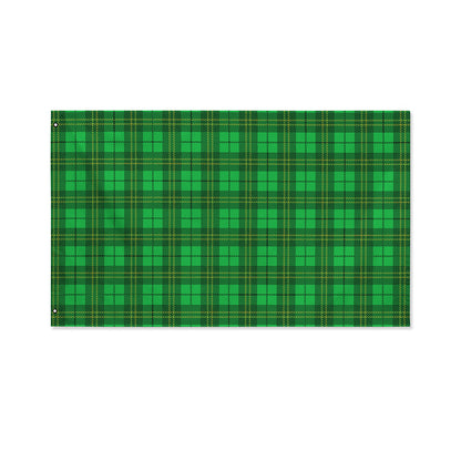 Green Tartan St. Patrick's Day Print Polyester Flag
