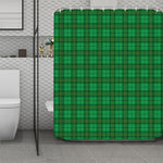 Green Tartan St. Patrick's Day Print Polyester Shower Curtain