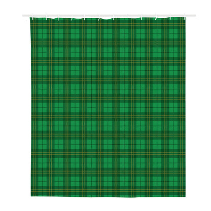 Green Tartan St. Patrick's Day Print Polyester Shower Curtain