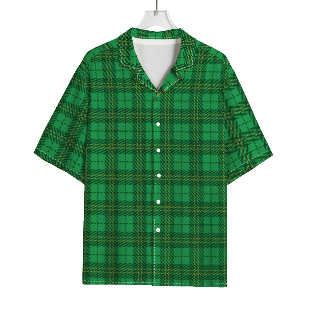 Green Tartan St. Patrick's Day Print Rayon Hawaiian Shirt