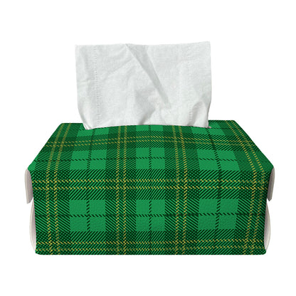 Green Tartan St. Patrick's Day Print Rectangle Tissue Box Cover