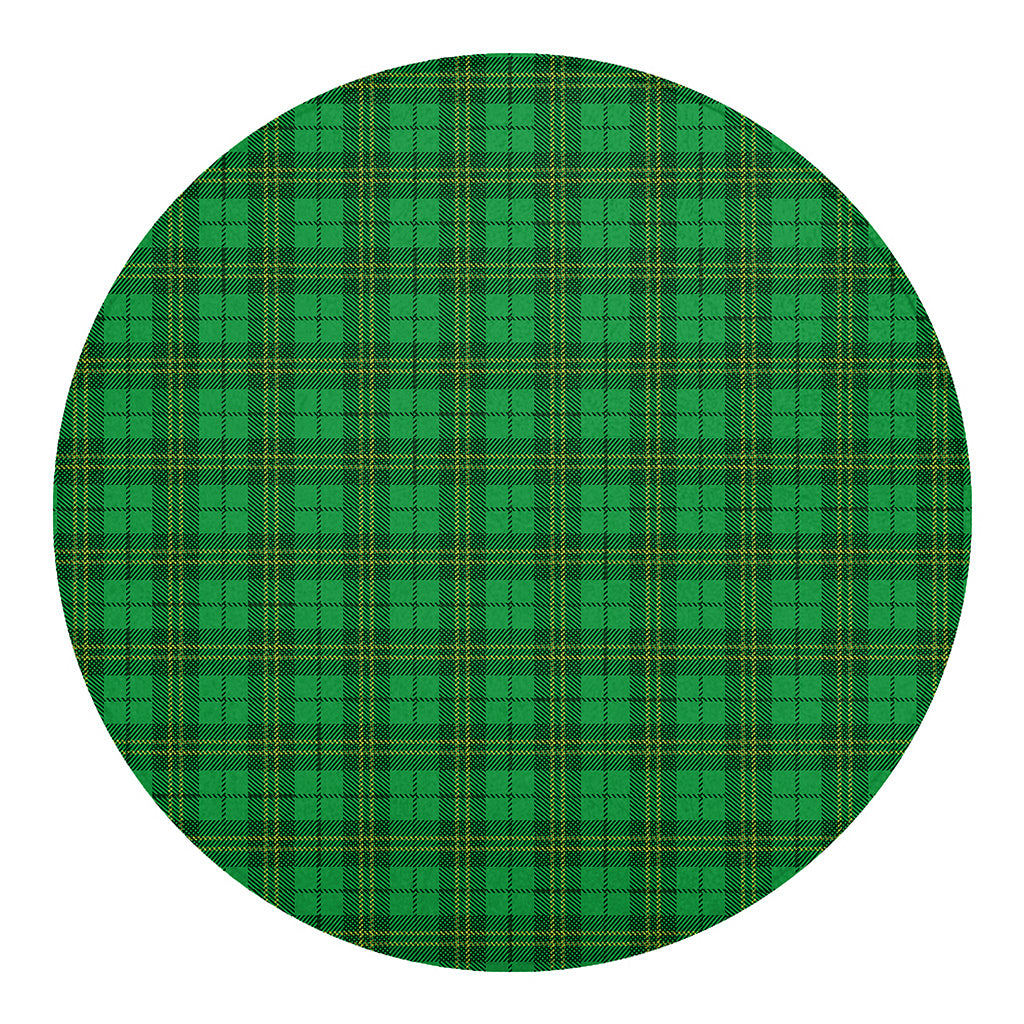 Green Tartan St. Patrick's Day Print Round Blanket