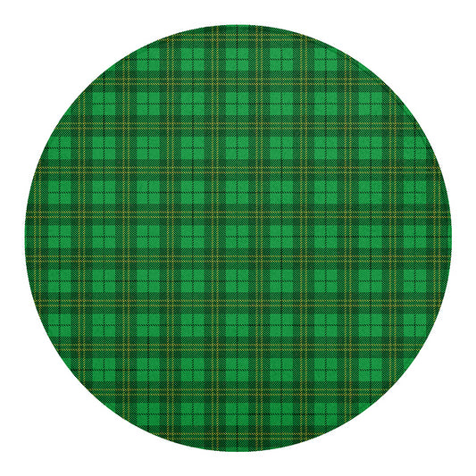 Green Tartan St. Patrick's Day Print Round Blanket