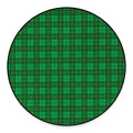 Green Tartan St. Patrick's Day Print Round Floor Mat