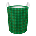 Green Tartan St. Patrick's Day Print Round Laundry Basket