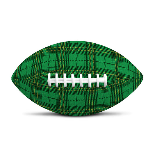 Green Tartan St. Patrick's Day Print Rugby Ball